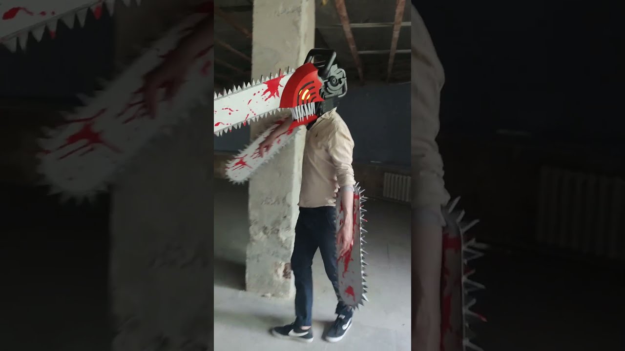 Chainsaw Man cosplay Helmet and Saws 